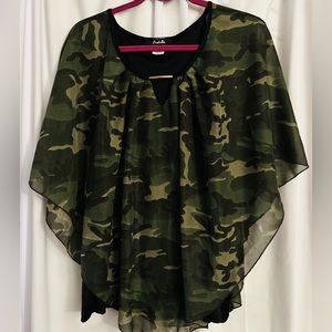 NWOT Arabella Womens Camo Blouse, Size 3X